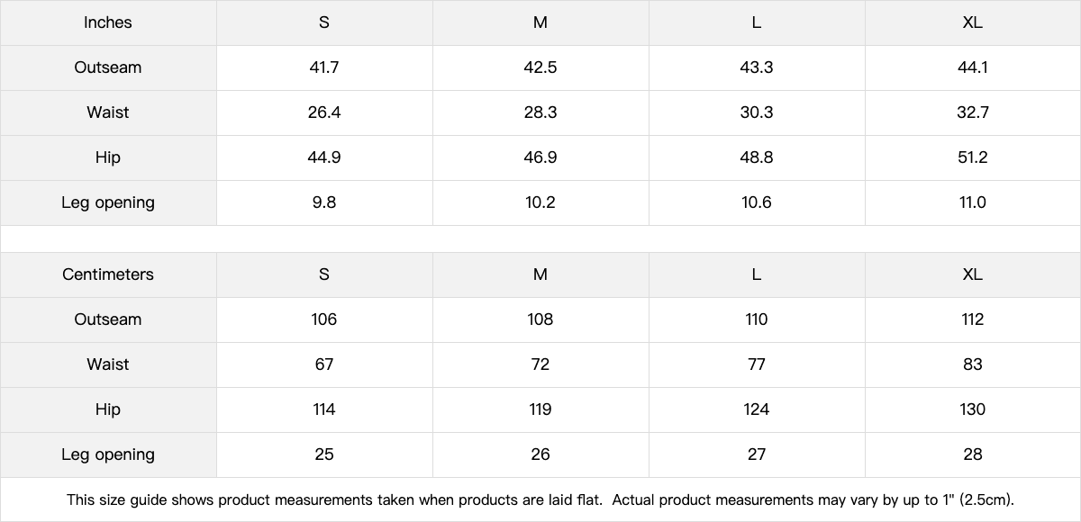Akant Noir embroidered sweatpants size chart image