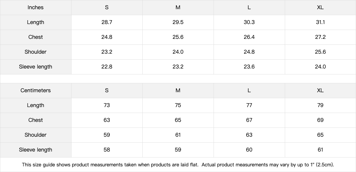 Artflow graphic crewneck sweatshirt size chart image