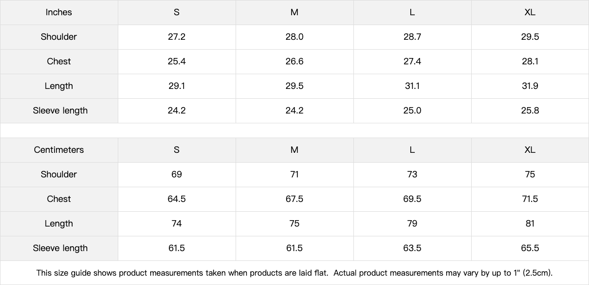 AURACORE graphic half-zip sweatshirt size chart image