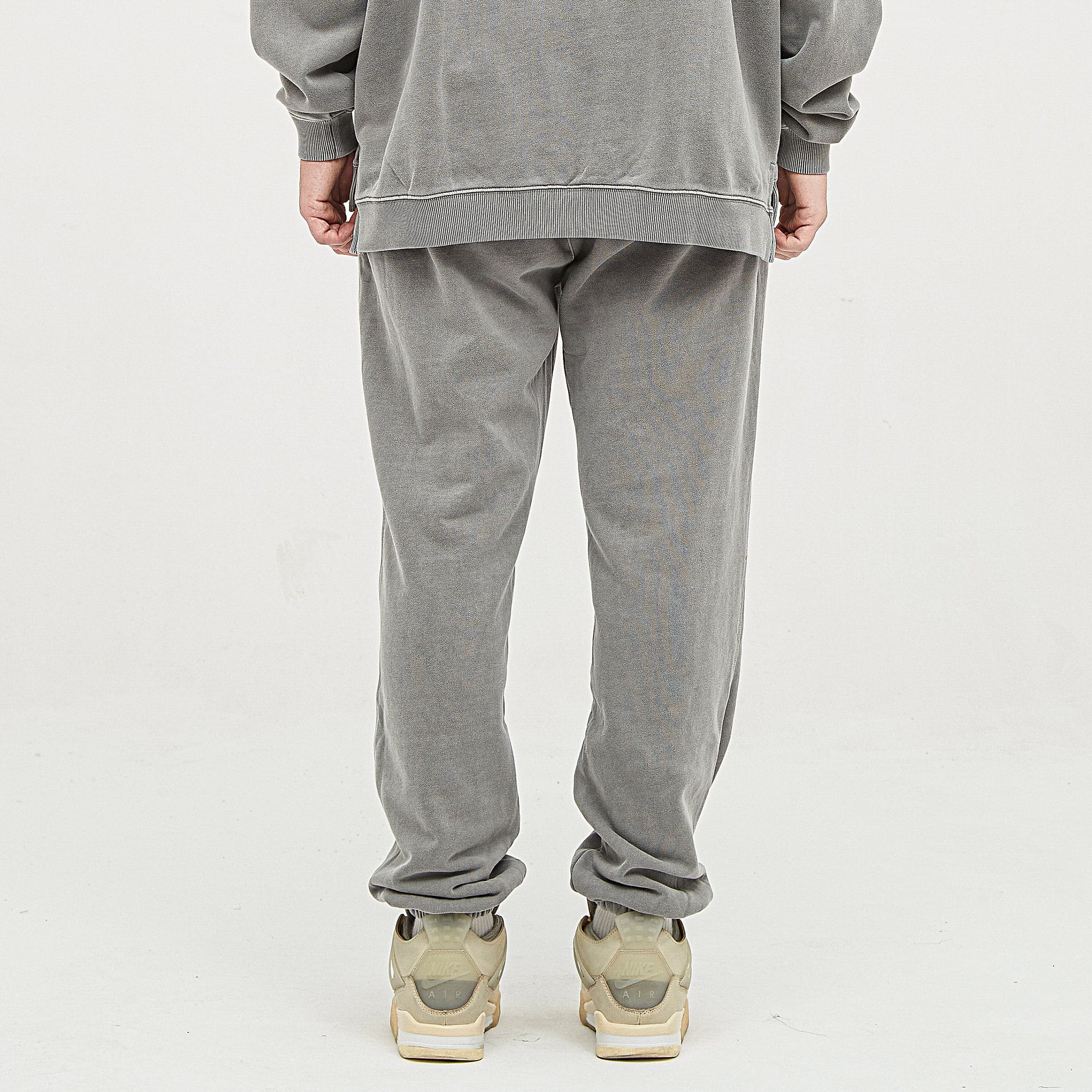 AURIX washed sweatpants back lower fit view on model