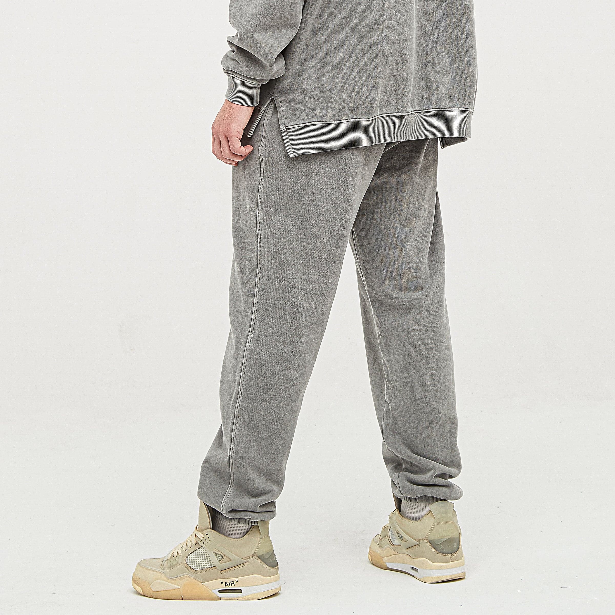 AURIX washed sweatpants back lower fit view on model