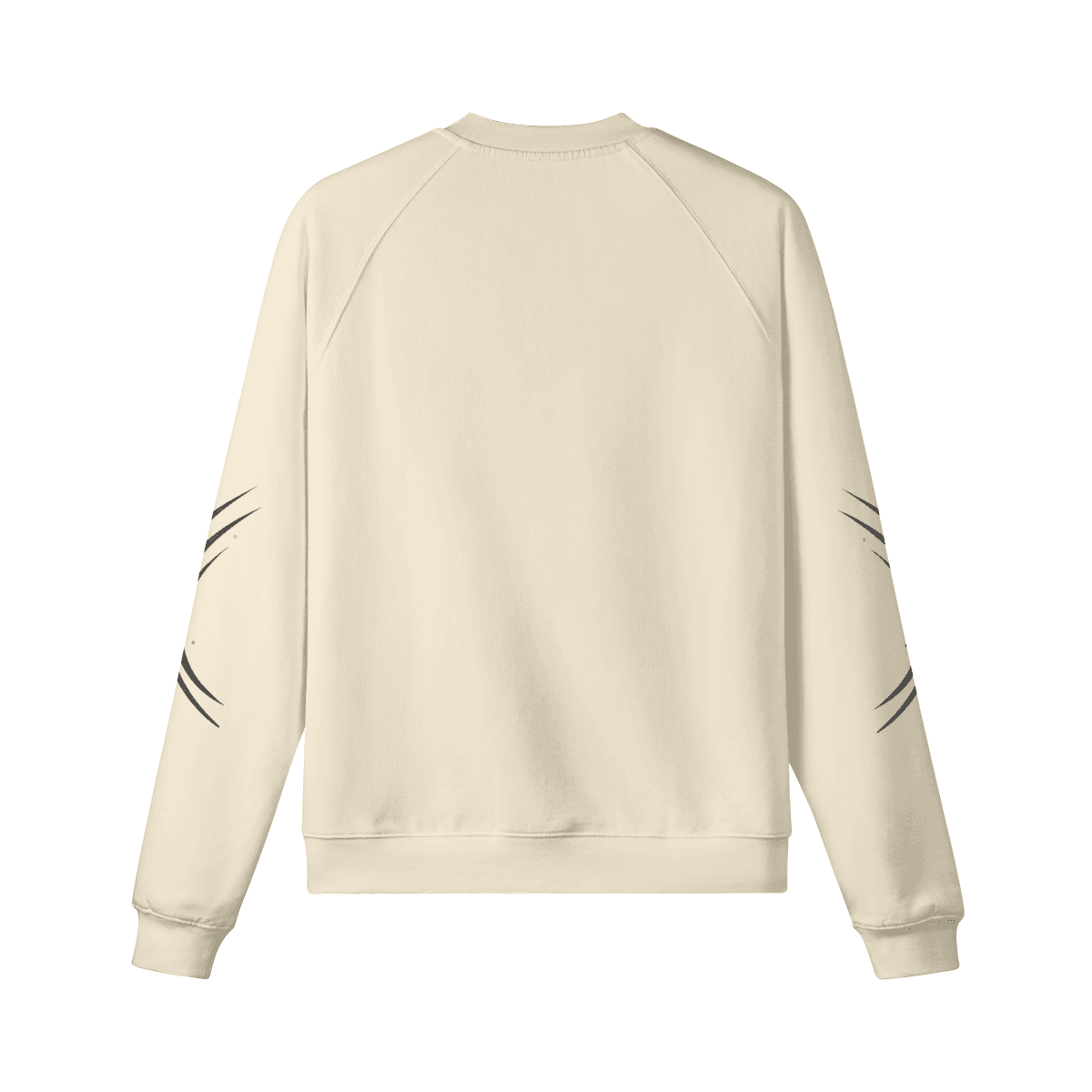 ECLYPSE graphic crewneck sweatshirt back view in apricot with sleeve artwork