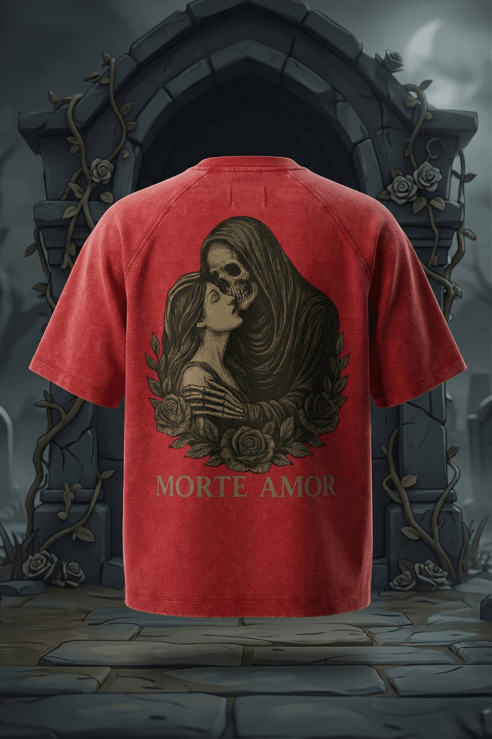Morte Amor – Limited Edition Skull Graphic T-Shirt for Men | Gothic Vintage Streetwear
