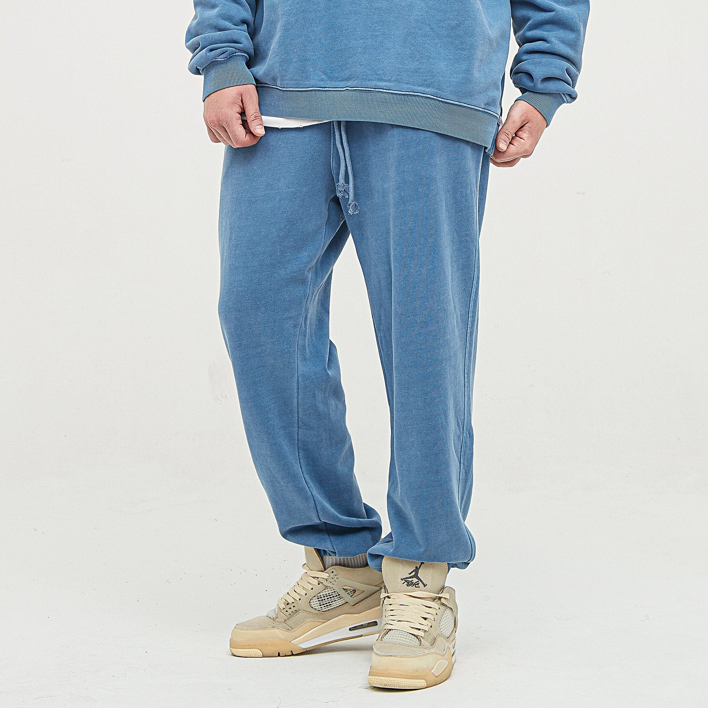 Relic embroidered sweatpants front lower fit view on model