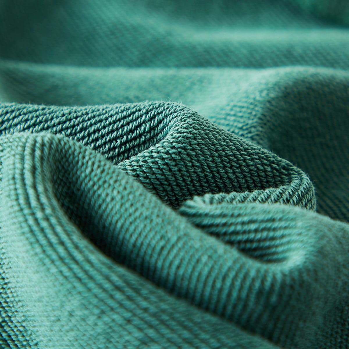Relic media image showing green sample sweatpants terry interior close-up detail