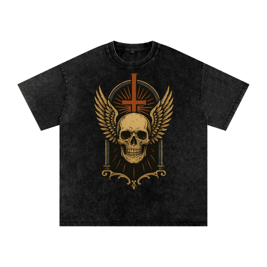 REVENANT – Washed Cotton Oversized Graphic T-Shirt