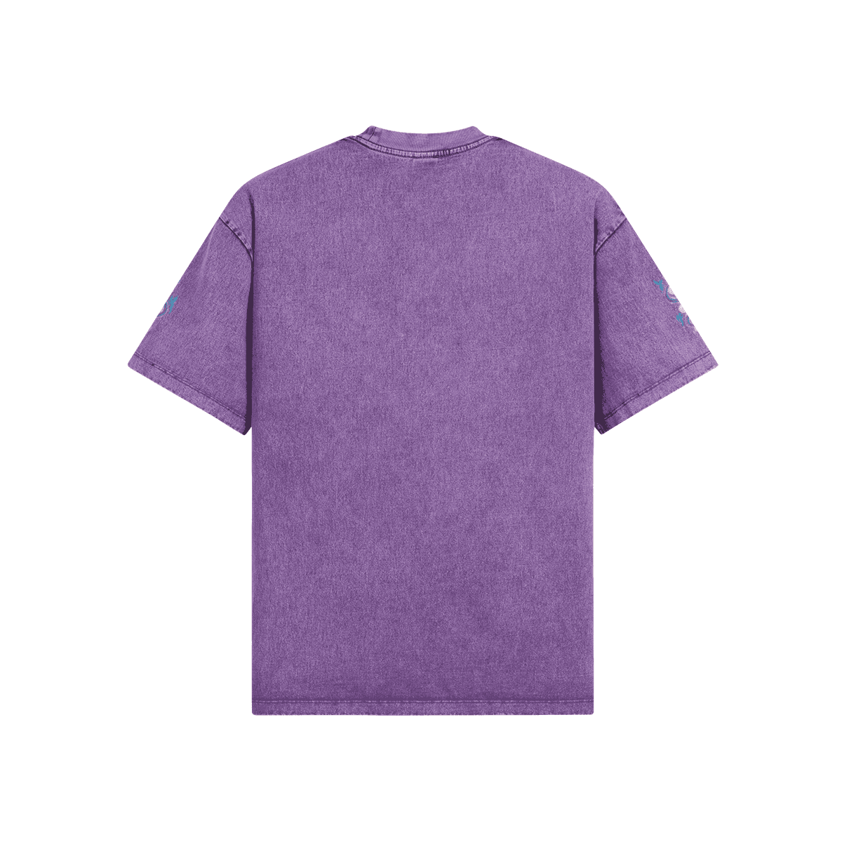 Seraph Coil oversized graphic tee back view in washed lavender