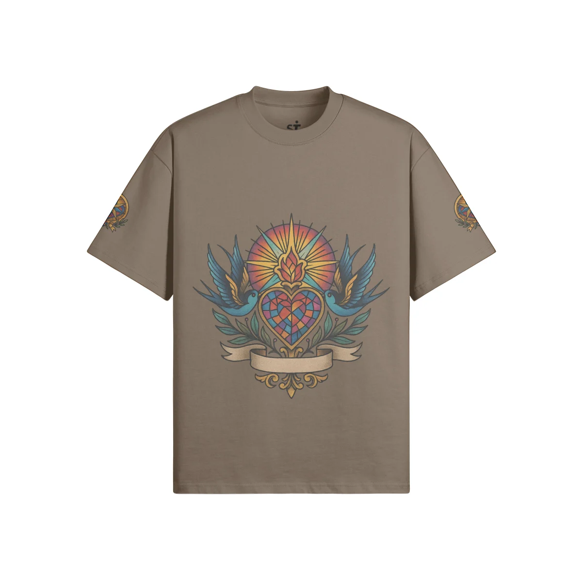ASTRA Oversized Graphic Tee – 100% Cotton Brown Unisex Streetwear T-Shirt