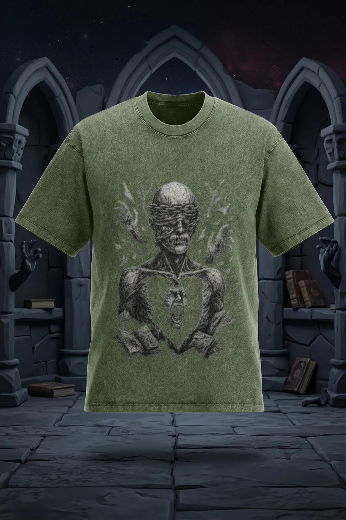 Blind Testament Washed Green Tee - AIDAN REN product image