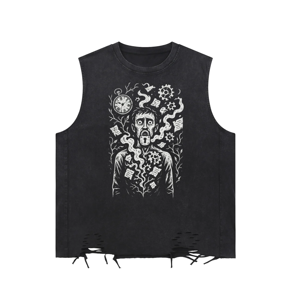 Deadline – Graphic Tank Top, Mens Oversized Sleeveless Tee - AIDAN REN product image