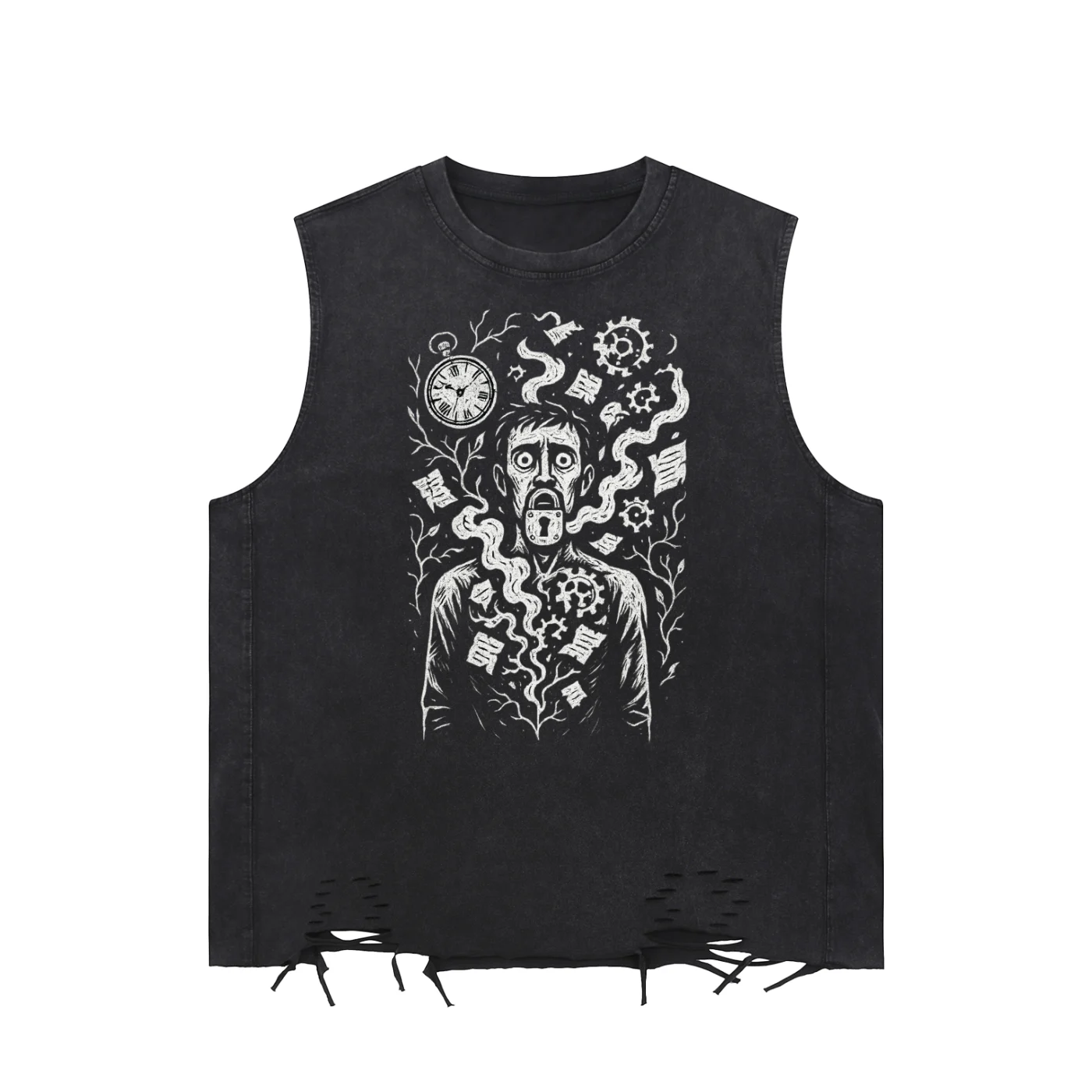 Deadline – Graphic Tank Top, Mens Oversized Sleeveless Tee - AIDAN REN product image