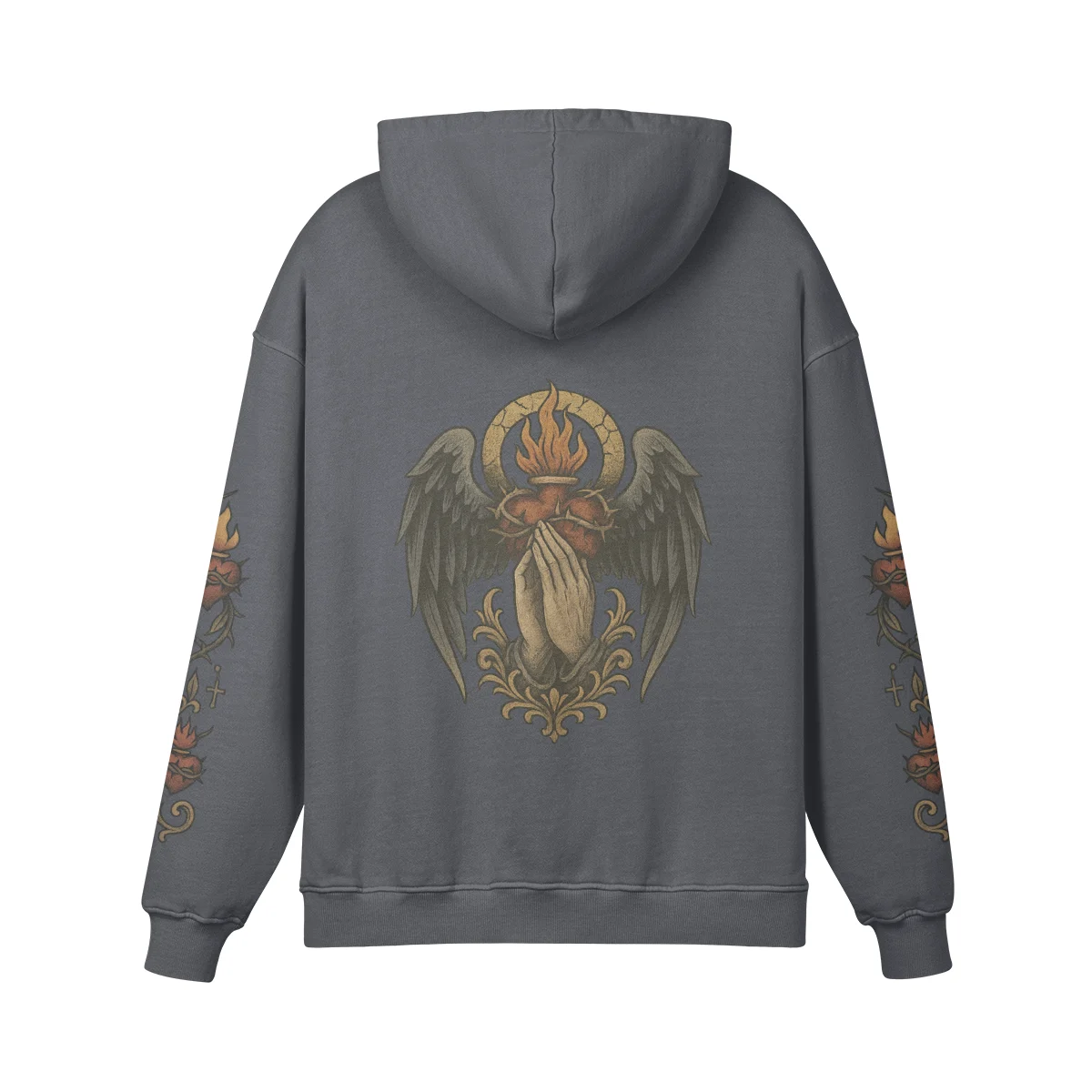 MERCY Oversized Graphic Hoodie – Dark Aesthetic Washed Pullover
