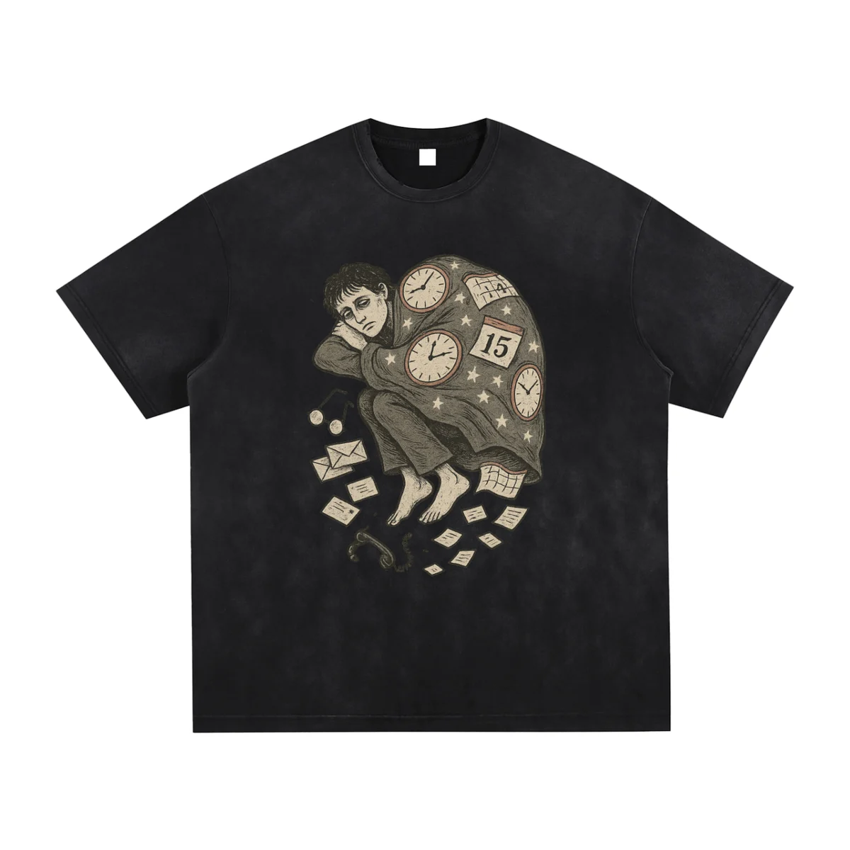 Overdue – Mens Graphic T Shirt, Unique Art, Short Sleeve Tee - AIDAN REN product image