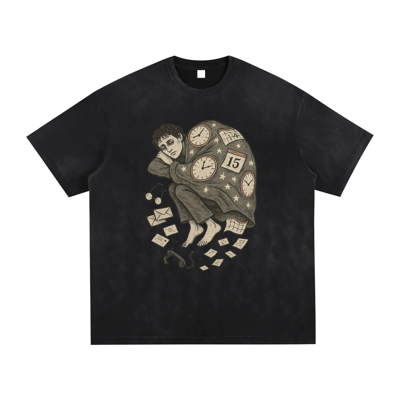 Overdue – Mens Graphic T Shirt, Unique Art, Short Sleeve Tee - AIDAN REN product image