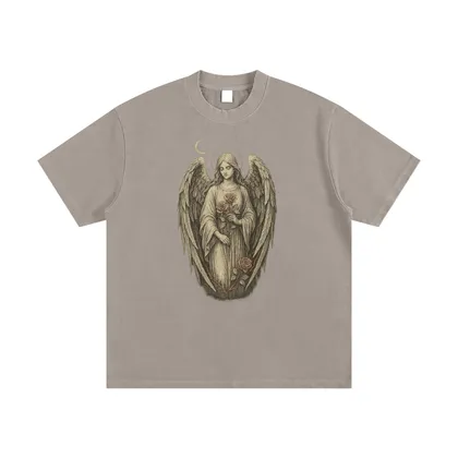 Silent Bloom – Washed Thick Cotton Graphic T-Shirt for Men | Oversized Vintage Streetwear - AIDAN REN product image