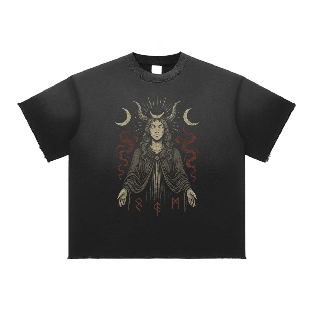 Veil – Thick Cotton Blend Graphic T-Shirt for Men | Handcrafted Oversized Streetwear - AIDAN REN product image