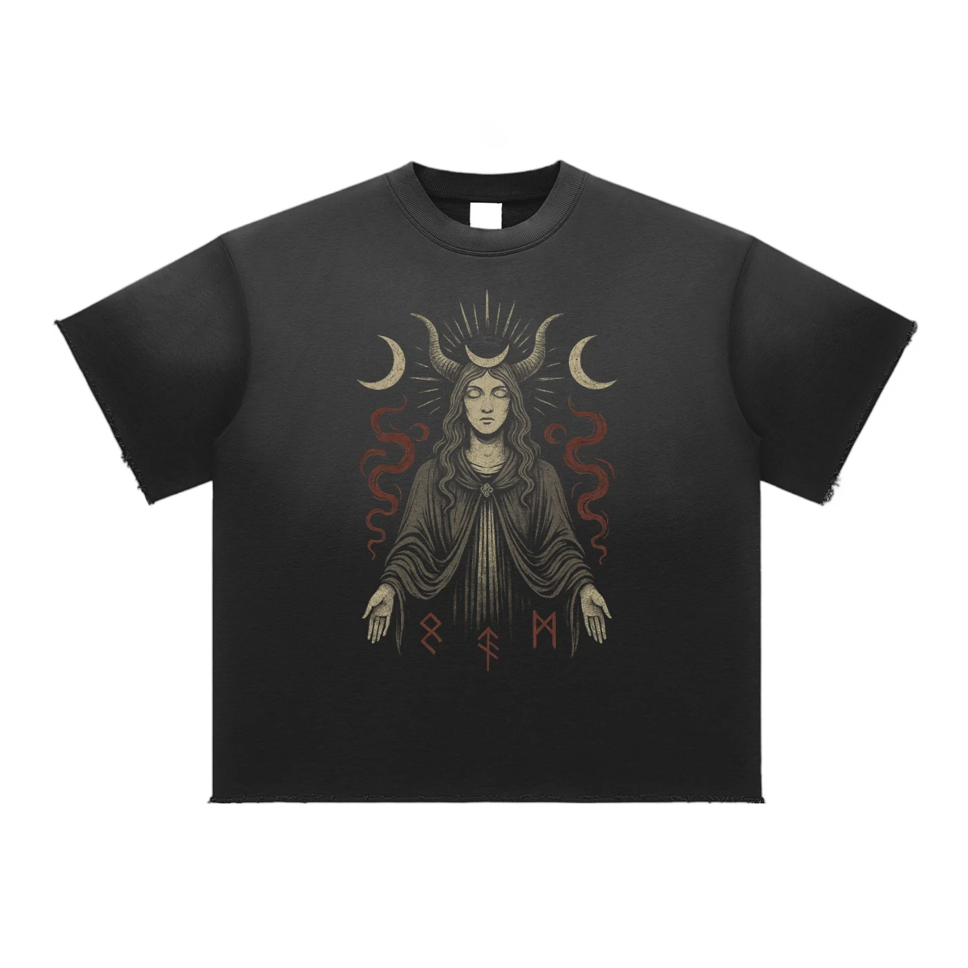 Veil – Thick Cotton Blend Graphic T-Shirt for Men | Handcrafted Oversized Streetwear - AIDAN REN product image