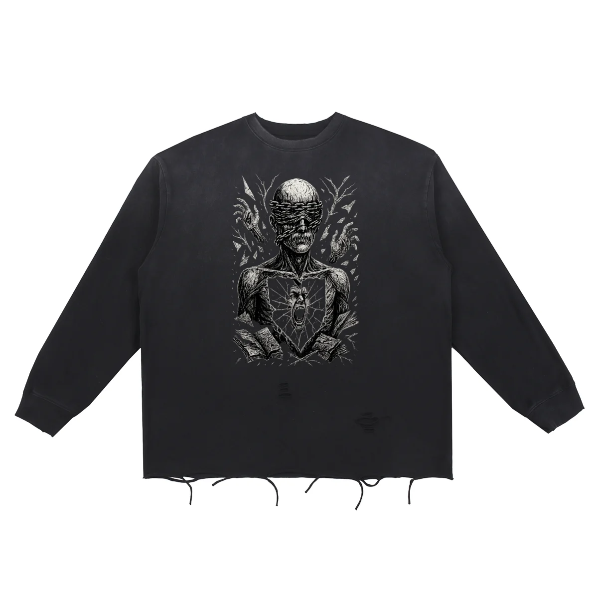 Webbed – Graphic Long Sleeve Tee, Mens Gothic Art Shirt - AIDAN REN product image