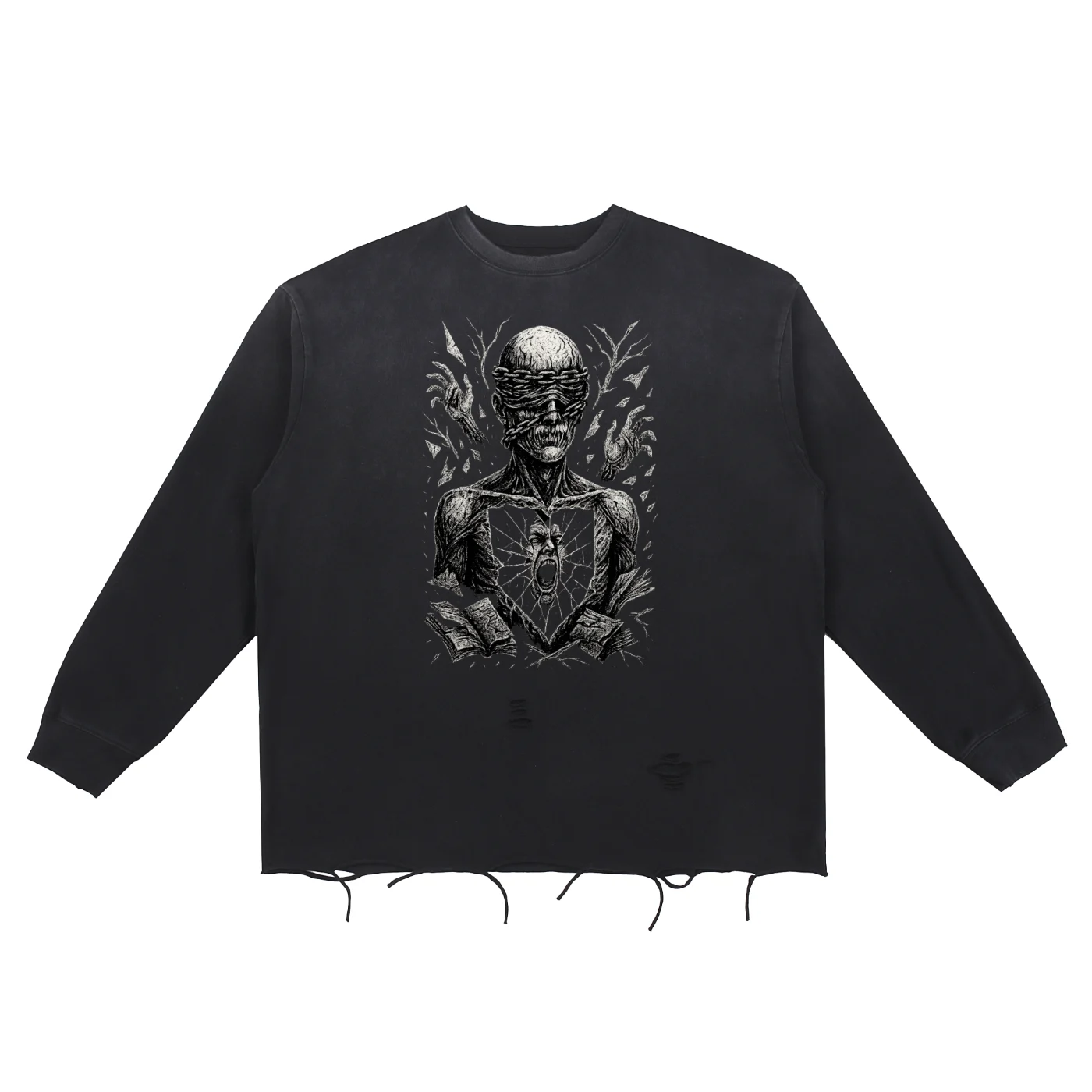 Webbed – Graphic Long Sleeve Tee, Mens Gothic Art Shirt - AIDAN REN product image
